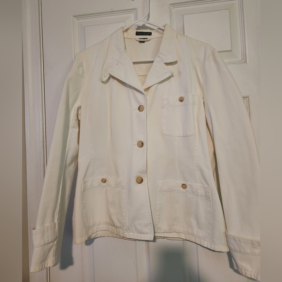 Ralph Lauren Ladies Off White Jean Jacket Lg